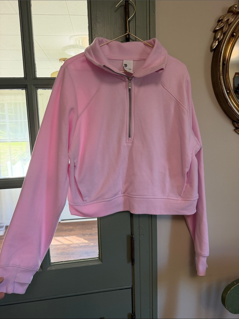 all in motion Light Pink Half-Zip Cowl Pullover